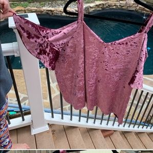 Torrid pink velvet blouse
